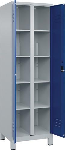 Wäscheschrank Classic Classic H1950xB600xT500mm STA grau/blau Anz.Abt.2 m.Füßen || VE = 1 ST