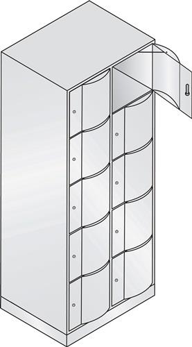 Fächerschrank Stahlbl.Farbwahl/Farbwahl H1950xB770xT640mm 2x5 Abt. || VE = 1 ST