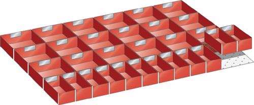 Schubladenunterteilungsmaterial Front-H.75mm 24 Einsatzkästen:150x150mm LISTA || VE = 1 ST